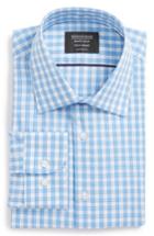 Men's Nordstrom Men's Shop Tech Smart Traditional Fit Check Dress Shirt 32/33 - Blue