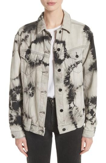 Women's Ashley Williams Western Tie Dye Denim Jacket - Black