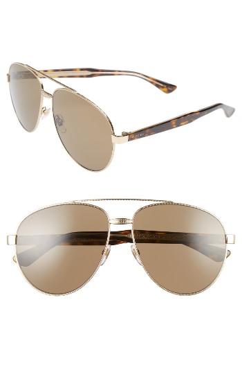 Women's Gucci 61mm Aviator Sunglasses -