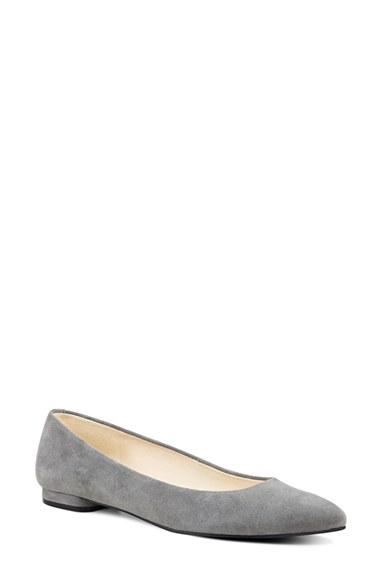 Women's Nine West 'onlee' Pointy Toe Flat .5 M - Grey