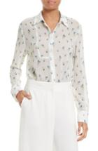 Women's Grey Jason Wu Crane Print Chiffon Blouse