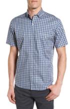 Men's Maker & Company Tailored Fit Grid Check Sport Shirt, Size - Orange