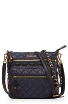 Mz Wallace Crosby North/south Quilted Nylon Crossbody - Blue