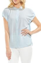 Women's Vince Camuto Tie Sleeve Crepe Blouse - Blue