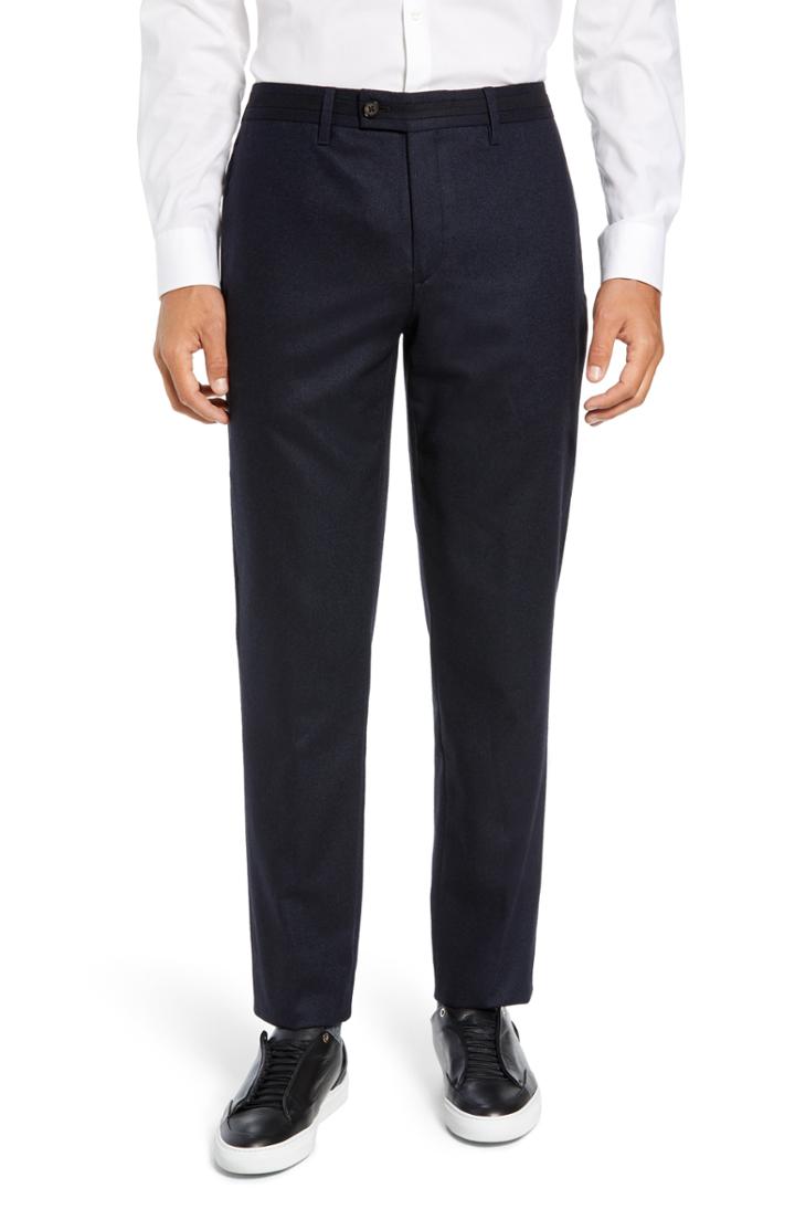 Men's Ted Baker London Matztro Trim Fit Wool Blend Trousers R - Blue
