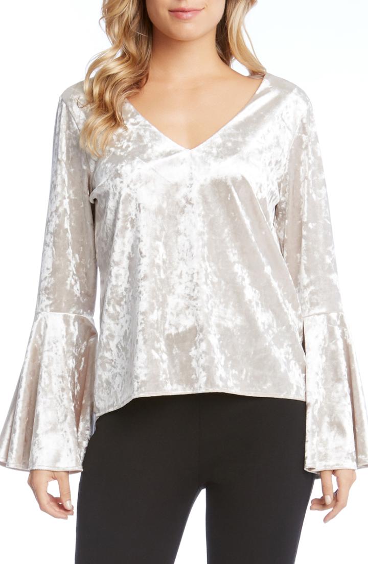 Women's Karen Kane Crystal Velvet Bell Sleeve Top