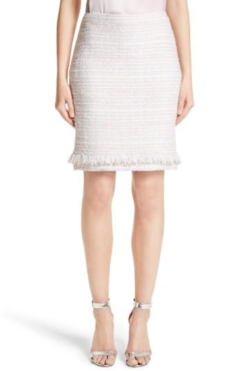 Women's St. John Collection Padmesh Tweed Knit Skirt - White