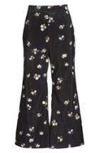 Women's Acne Studios Tyme Floral Corduroy Wide Leg Pants Us / 38 Eu - Black