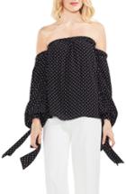 Women's Vince Camuto Poetic Dots Off The Shoulder Blouse, Size - Black