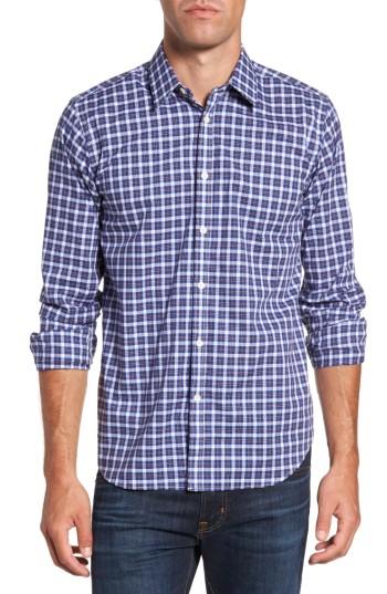 Men's Jeremy Argyle Slim Fit Plaid Sport Shirt, Size - Blue
