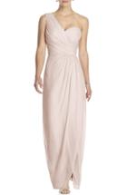 Women's Dessy Collection One-shoulder Draped Chiffon Gown - Pink