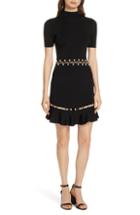 Women's Alice + Olivia Evelyn Embellished Fit & Flare Dress - Black