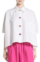 Women's Isa Arfen Crystal Button Blouse Us / 8 Uk - White