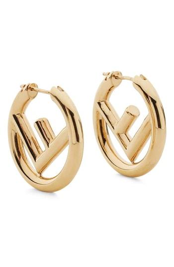 Women's Fendi Logo Mini Hoop Earrings