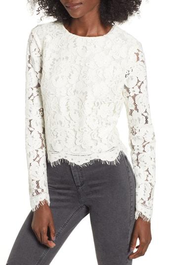 Women's Wayf Erin Lace Top, Size - Ivory