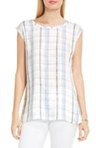 Women's Two By Vince Camuto Plaid Pathway Split Back Blouse