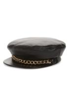 Women's Eugenia Kim Marina Leather Baker Boy Cap -