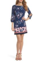 Women's Vince Camuto Floral Print Crepe Shift Dress - Blue
