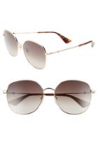 Women's Gucci 59mm Round Sunglasses - Gold/ Brown Gradient