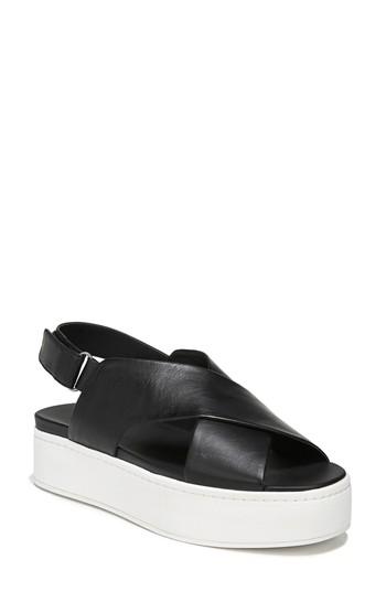 Women's Vince Weslan Cross Strap Slingback Sandal M - Black
