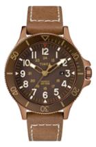Men's Timex Allied Leather Strap Watch, 43mm