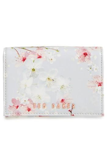 Women's Ted Baker London Oriental Blossom Small Foldover Wallet - Grey