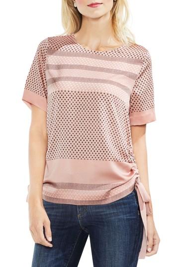 Women's Vince Camuto Diamond Geo Side Drawstring Blouse, Size - Pink