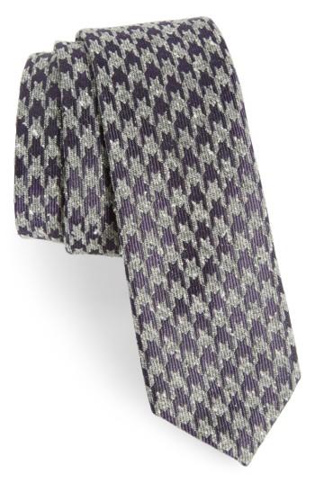 Men's The Tie Bar Houndstooth Thrill Silk Tie, Size - Purple