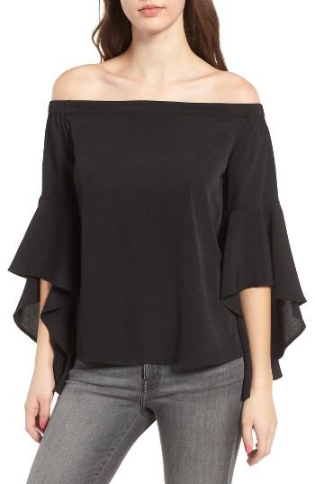 Women's Chelsea28 Bell Sleeve Off The Shoulder Top, Size - Black