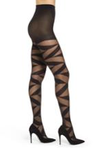 Women's Pretty Polly Geo Sheer Tights, Size - Black