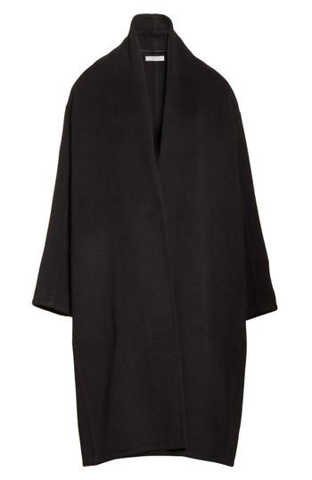 Women's Vince High Collar Long Wool Blend Coat - Black