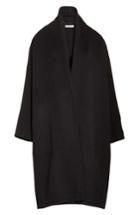 Women's Vince High Collar Long Wool Blend Coat - Black