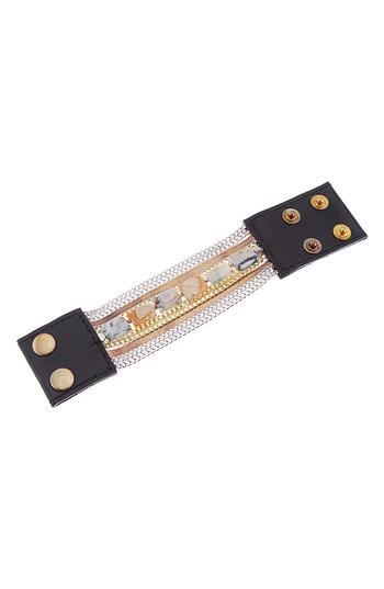 Women's Nakamol Design Leather & Agate Snap Cuff