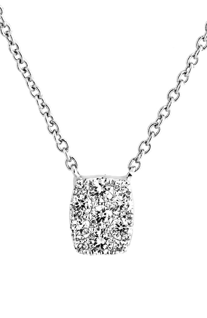 Women's Bony Levy Mika Mini Rectangle Pave Diamond Pendant Necklace (nordstrom Exclusive)