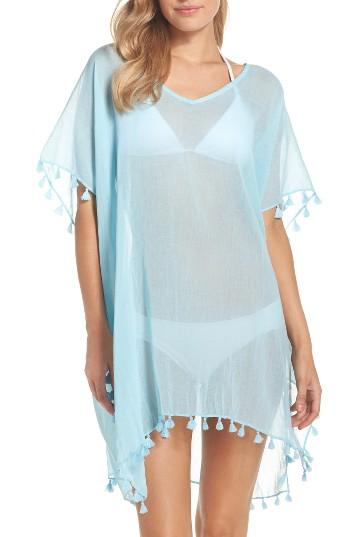 Women's Seafolly 'amnesia' Cotton Gauze Cover-up Caftan, Size - Blue