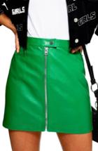Women's Topshop Penelope Faux Leather Miniskirt Us (fits Like 0) - Green