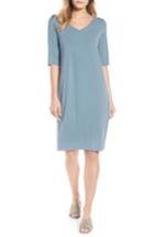 Women's Eileen Fisher Stretch Jersey Shift Dress - Blue