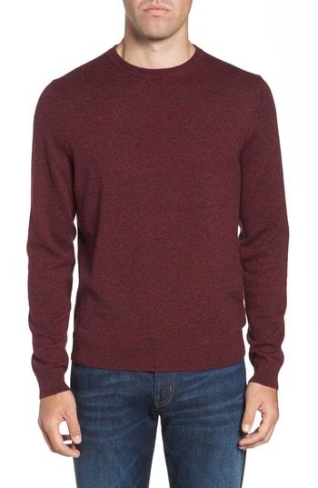 Men's Nordstrom Men's Shop Cotton & Cashmere Crewneck Sweater - Burgundy