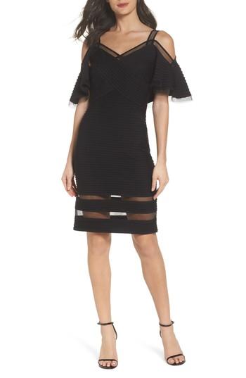 Women's Tadashi Shoji Cold Shoulder Cocktail Dress - Black