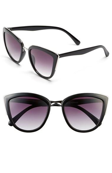 Junior Women's Bp. 55mm Metal Rim Cat Eye Sunglasses - Black