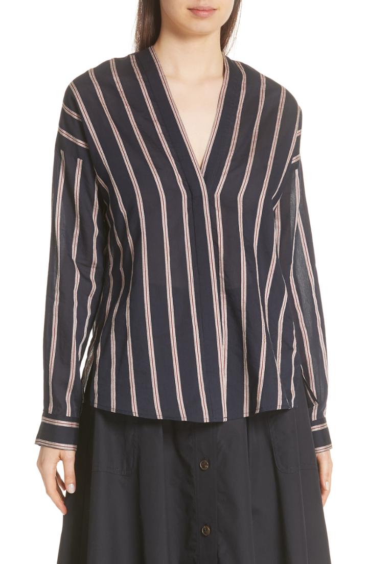 Women's Vince Textured Stripe Blouse