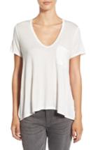 Women's Deep-v Neck Tee - White