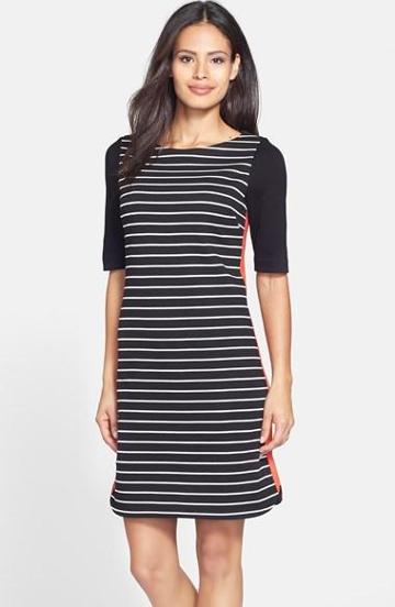 Women's Eliza J Mixed Stripe Ponte Shift