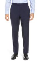 Men's John W. Nordstrom Torino Traditional Fit Flat Front Plaid Wool Trousers - Blue