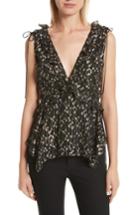Women's Derek Lam 10 Crosby Ruffled Metallic Dot Top