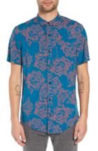 Men's The Rail Print Rayon Shirt, Size - Blue/green