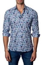 Men's Jared Lang Floral Print Sport Shirt - White