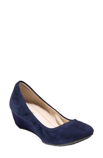 Women's Cole Haan Sadie Wedge Pump .5 B - Blue
