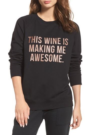 Women's Brunette The Label This Wine Sweatshirt - Black