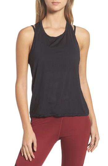 Women's Reebok Perforated Racerback Tank - Black